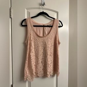 Banana Republic Size Small Pink Lace Sleeveless Top